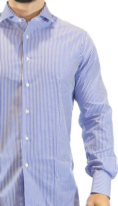 Grigio Camicia uomo a righe bianca e blu. Camicia e gilet - Boutique Luisa Trendy