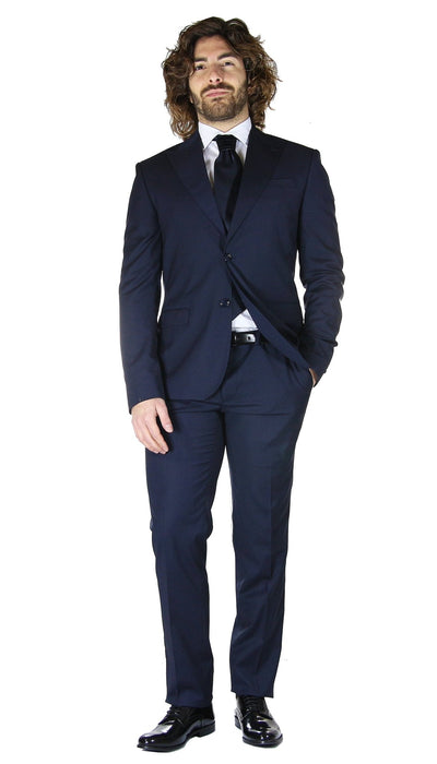 Havana & Co Abito blu in tessuto fantasia micro check. Abiti e giacche - Boutique Luisa Trendy