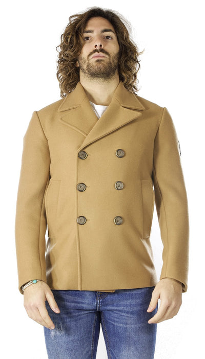 Havana & co Cappotto corto cammello in lana modello doppiopetto. Capispalla Uomo - Boutique Luisa Trendy