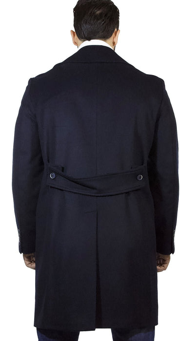 Havana & co Cappotto uomo lungo doppiopetto in lana blu Capispalla Uomo - Boutique Luisa Trendy