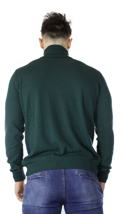 Havana & Co Dolcevita verde in lana con motivo intrecciato. Maglie e cardigan uomo - Boutique Luisa Trendy