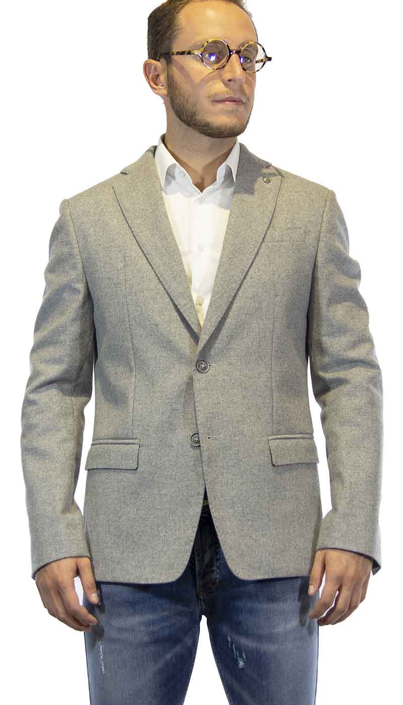 Havana & co Giacca uomo grigia in lana Abiti e giacche - Boutique Luisa Trendy
