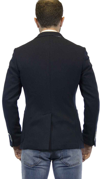 Havana & co Giacca uomo trama nido d'ape blu. Abiti e giacche - Boutique Luisa Trendy