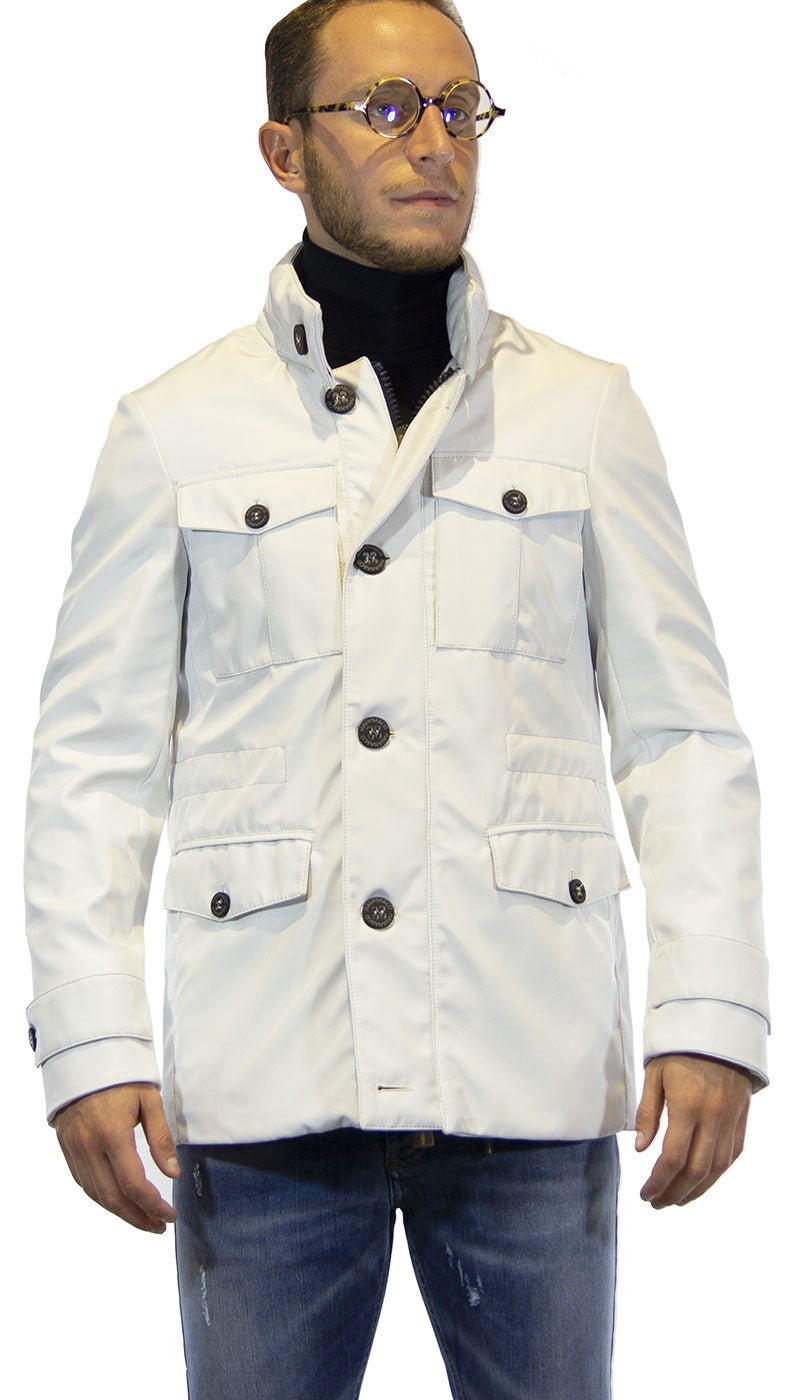 Havana & co Giaccone uomo corto bianco in tessuto Capispalla Uomo - Boutique Luisa Trendy