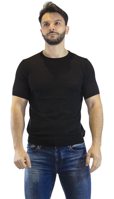 Havana & Co Maglia nera in filo di cotone. H00155_K5027 Maglie e cardigan uomo - Boutique Luisa Trendy