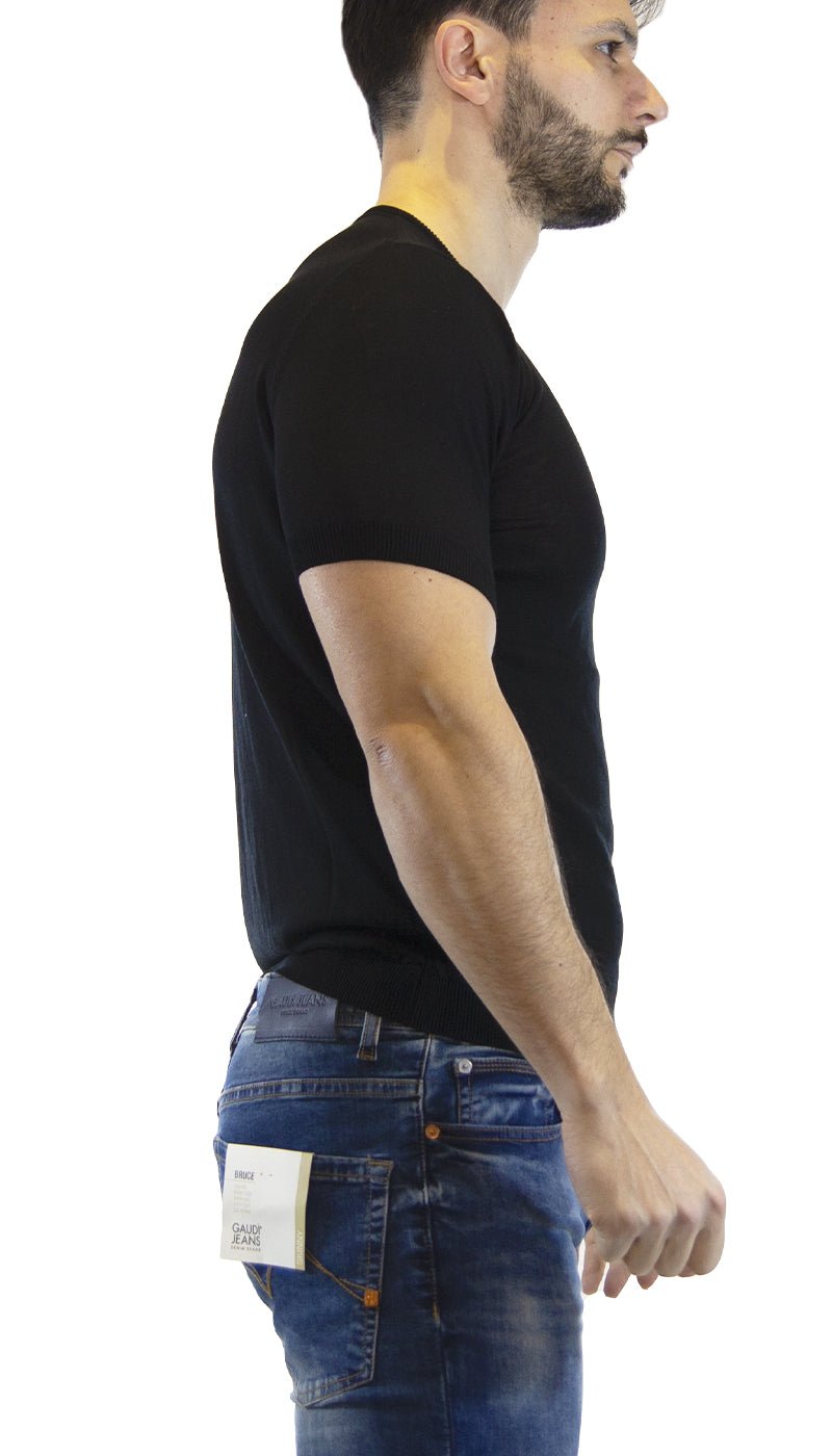 Havana & Co Maglia nera in filo di cotone. H00155_K5027 Maglie e cardigan uomo - Boutique Luisa Trendy
