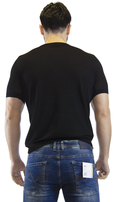 Havana & Co Maglia nera in filo di cotone. H00155_K5027 Maglie e cardigan uomo - Boutique Luisa Trendy