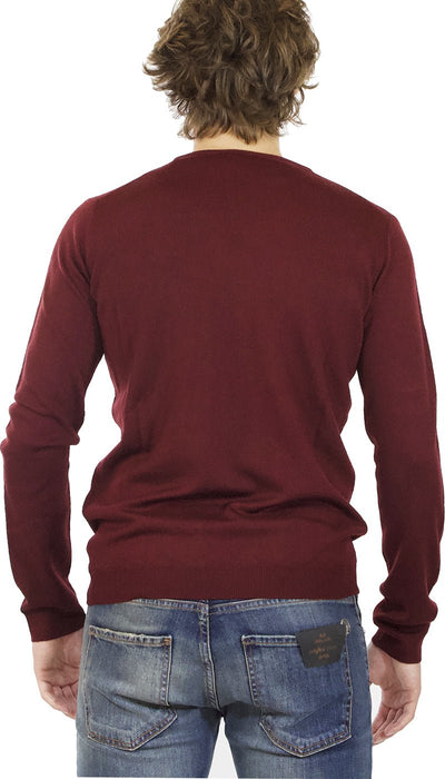 Havana & co Maglia uomo girocollo in lana merino bordeaux. Maglie e cardigan uomo - Boutique Luisa Trendy