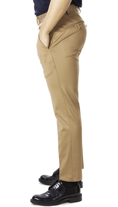 Havana & Co Pantalone cammello in tessuto con elastico in vita. Pantaloni Uomo - Boutique Luisa Trendy