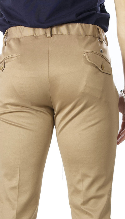 Havana & Co Pantalone cammello in tessuto con elastico in vita. Pantaloni Uomo - Boutique Luisa Trendy