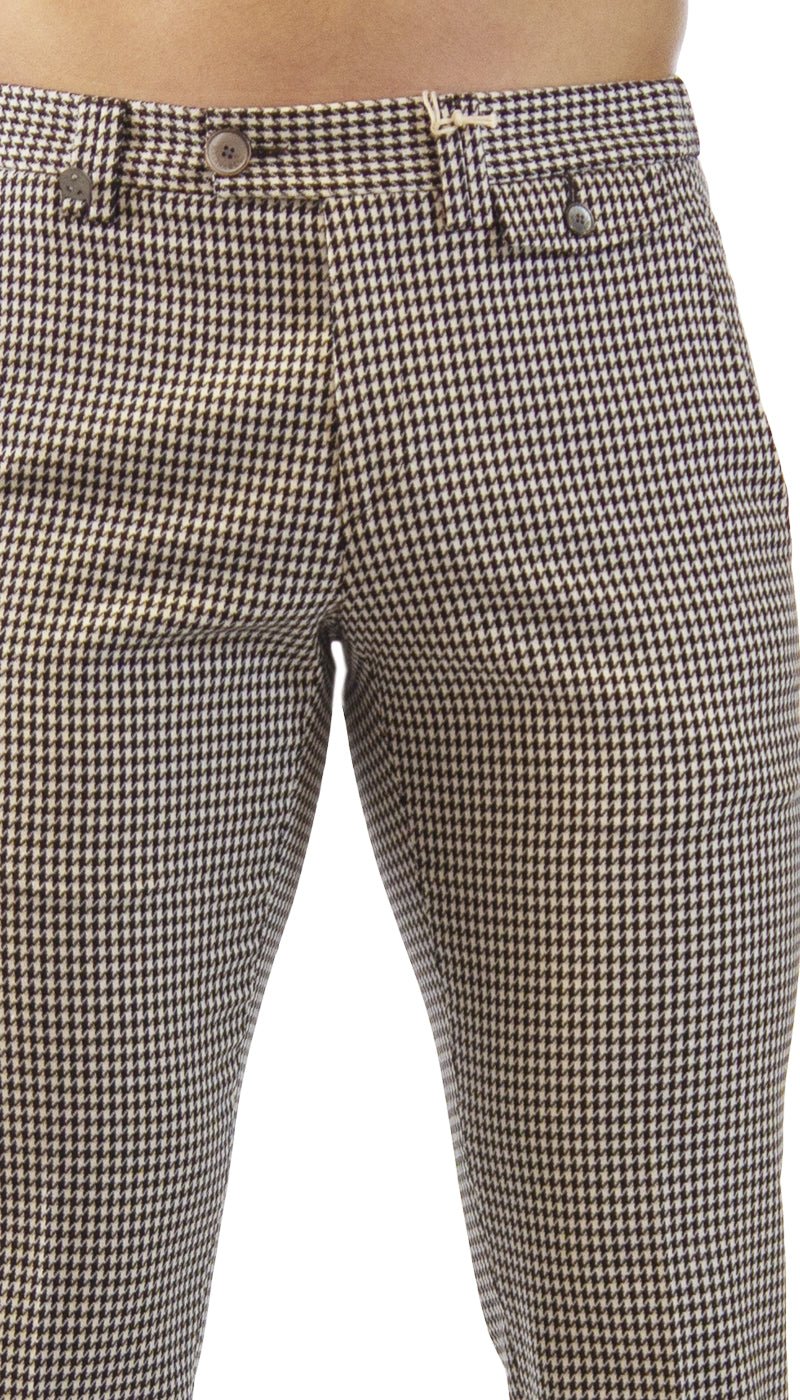 Havana & Co Pantalone in jersey di cotone a pied de poule. H7760_G5225Q Pantaloni Uomo - Boutique Luisa Trendy