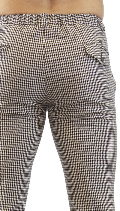 Havana & Co Pantalone in jersey di cotone a pied de poule. H7760_G5225Q Pantaloni Uomo - Boutique Luisa Trendy
