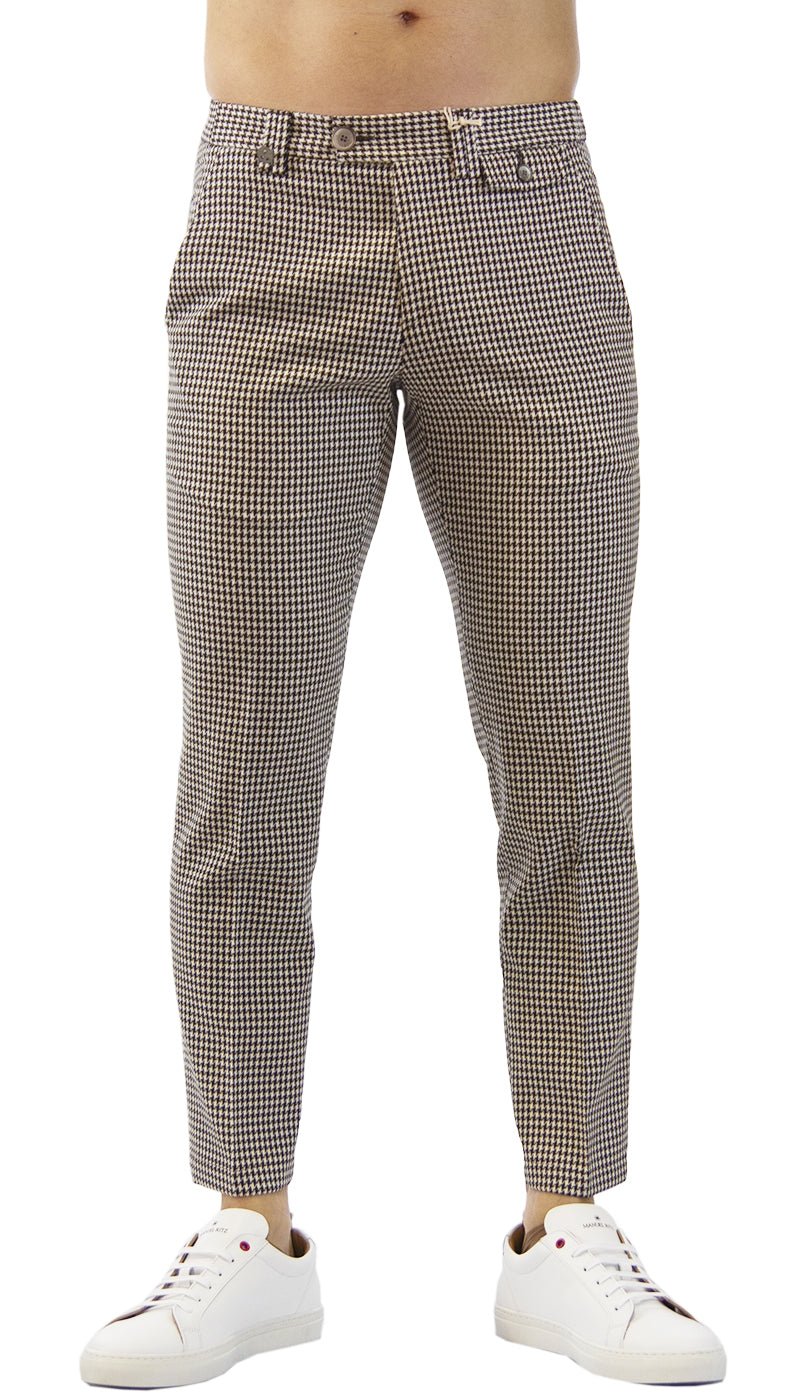 Havana & Co Pantalone in jersey di cotone a pied de poule. H7760_G5225Q Pantaloni Uomo - Boutique Luisa Trendy