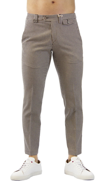 Havana & Co Pantalone in jersey di cotone a pied de poule. H7760_G5225Q Pantaloni Uomo - Boutique Luisa Trendy