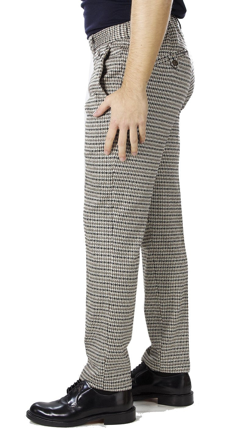 Havana & Co Pantalone pied de poule con elastico in vita. Pantaloni Uomo - Boutique Luisa Trendy