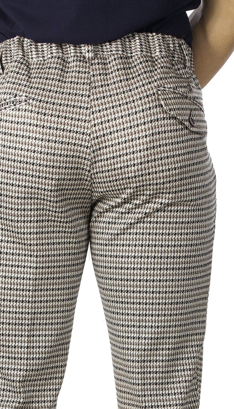 Havana & Co Pantalone pied de poule con elastico in vita. Pantaloni Uomo - Boutique Luisa Trendy