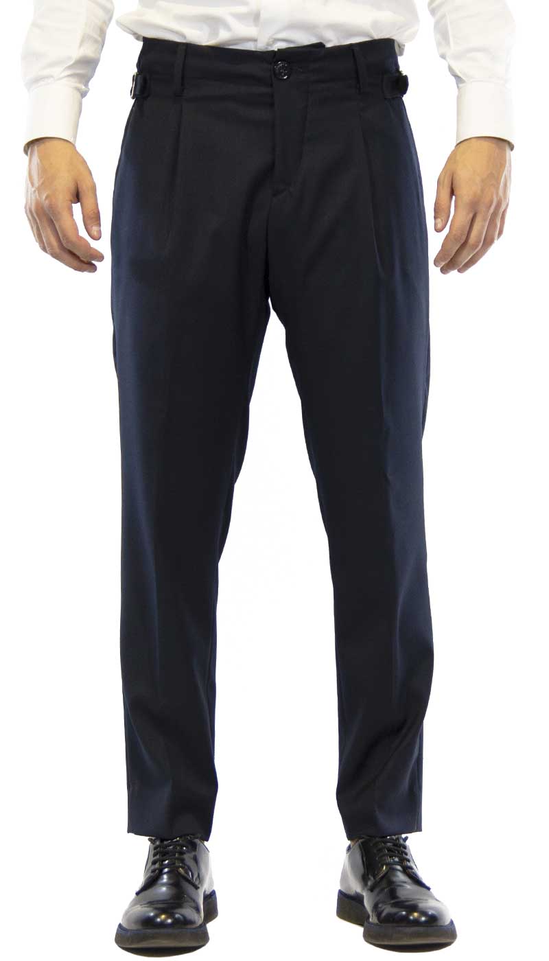 Havana & co Pantalone uomo blu in tessuto con pinces Pantaloni Uomo - Boutique Luisa Trendy