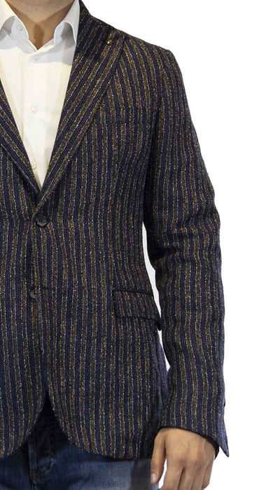 Havana & coGiacca uomo in lana rigata blu e arancio Abiti e giacche - Boutique Luisa Trendy