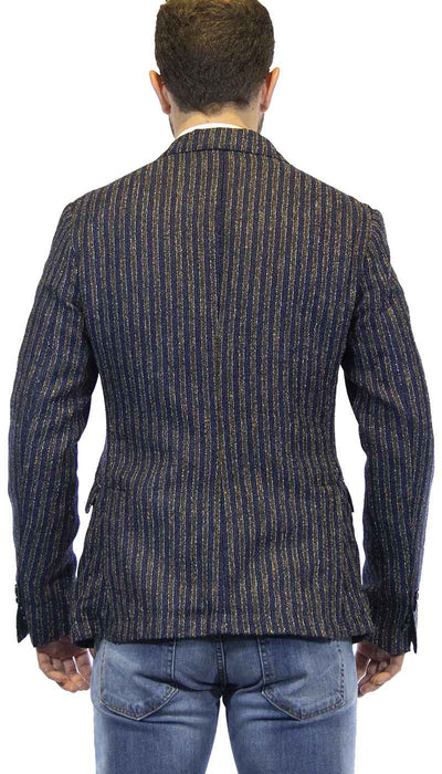 Havana & coGiacca uomo in lana rigata blu e arancio Abiti e giacche - Boutique Luisa Trendy