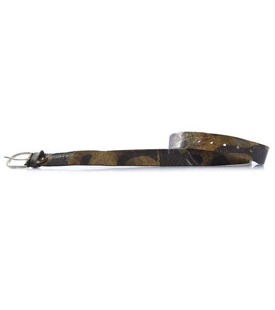 Havana&co Cintura uomo in pelle marrone stampa camouflage Cintura - Boutique Luisa Trendy