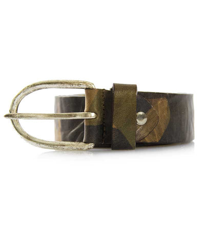 Havana&co Cintura uomo in pelle marrone stampa camouflage Cintura - Boutique Luisa Trendy