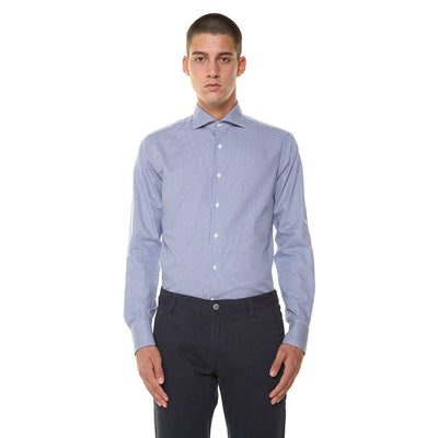 Linea Grigio Camicia uomo microcheck in cotone Camicia e gilet - Boutique Luisa Trendy