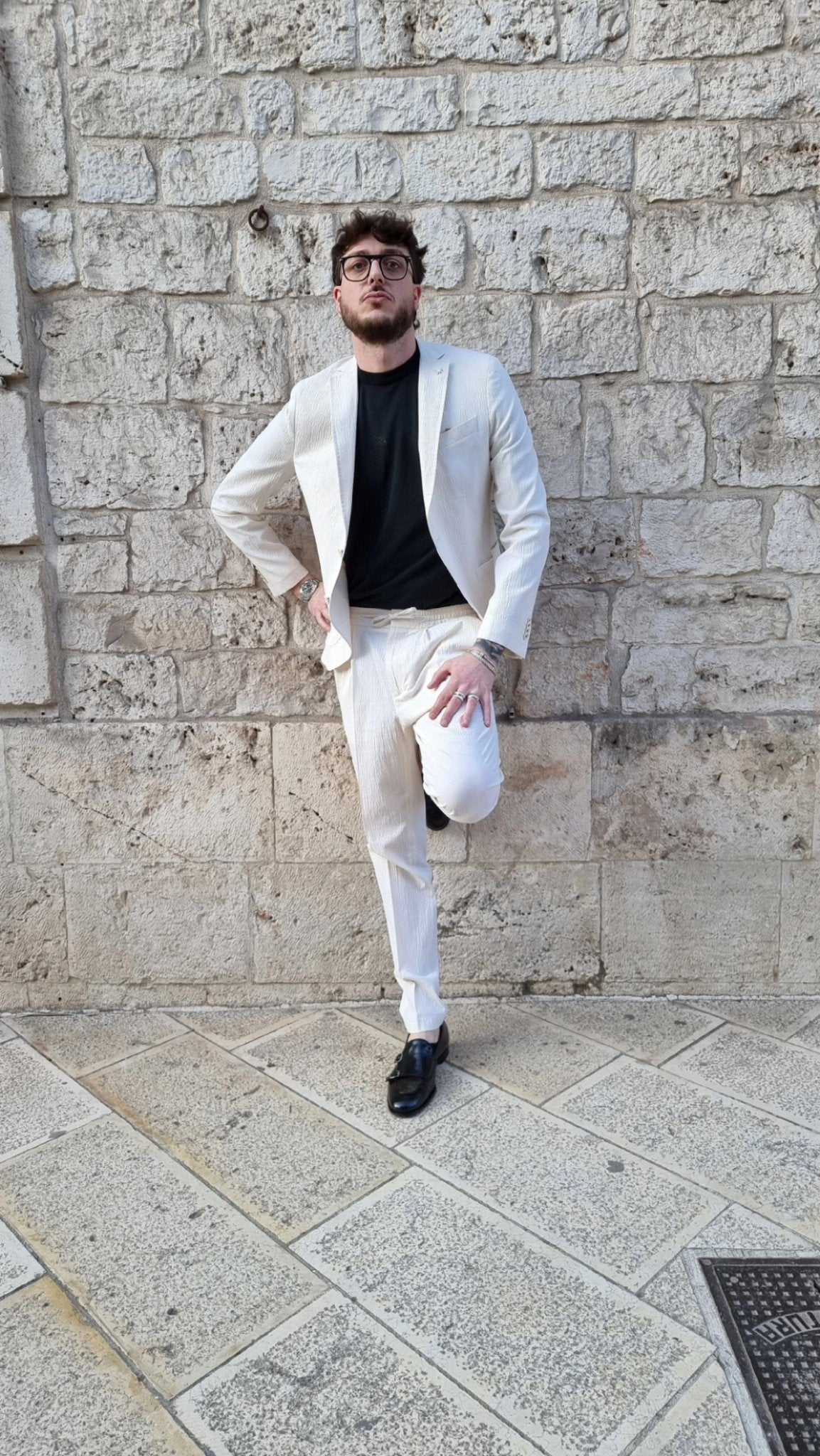 Manuel Ritz Abito seersucker in cotone - tencel stretch Abiti e giacche - Boutique Luisa Trendy
