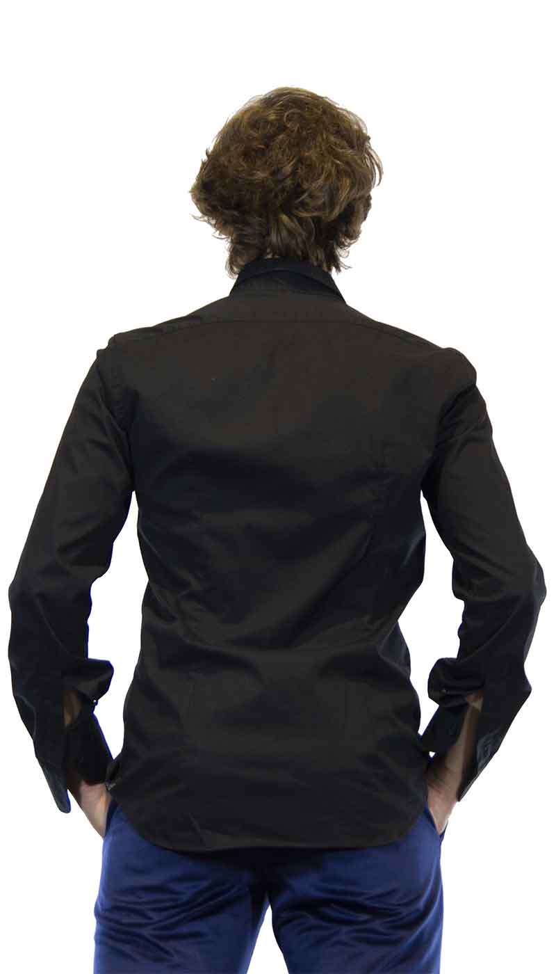 Manuel Ritz Camicia uomo evening nera in cotone. Camicia e gilet - Boutique Luisa Trendy