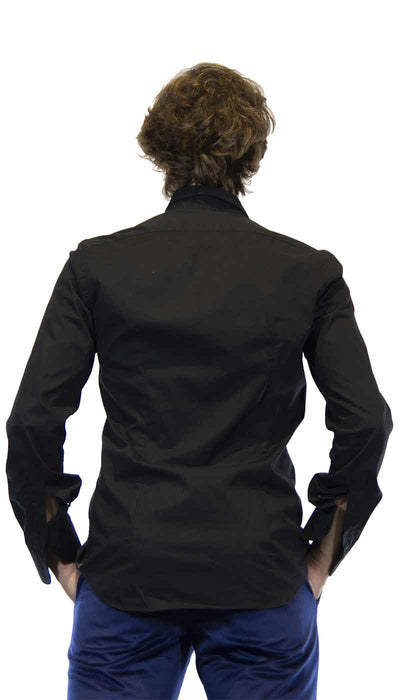 Manuel Ritz Camicia uomo evening nera in cotone. Camicia e gilet - Boutique Luisa Trendy