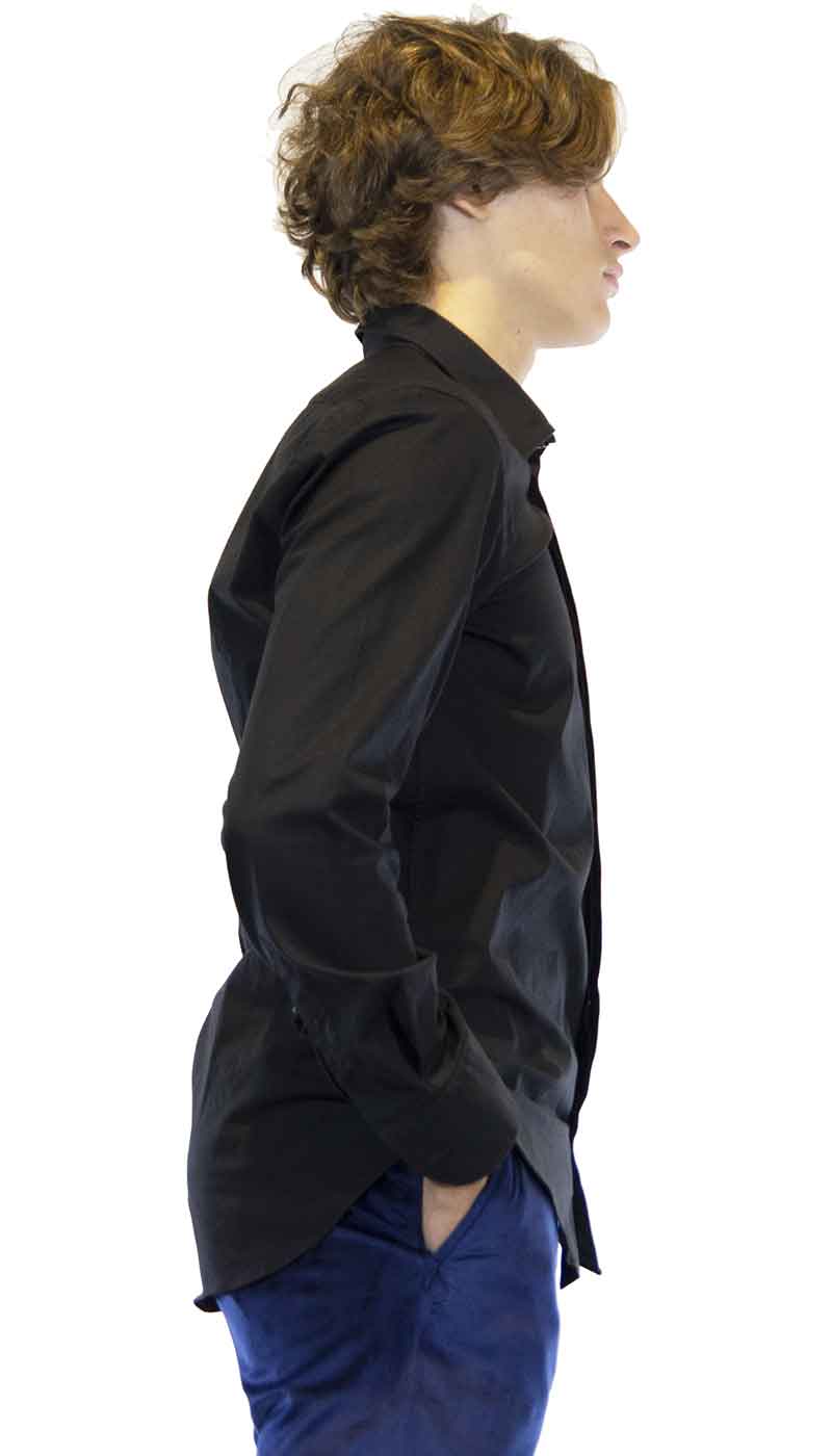 Manuel Ritz Camicia uomo evening nera in cotone. Camicia e gilet - Boutique Luisa Trendy