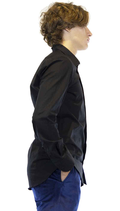 Manuel Ritz Camicia uomo evening nera in cotone. Camicia e gilet - Boutique Luisa Trendy