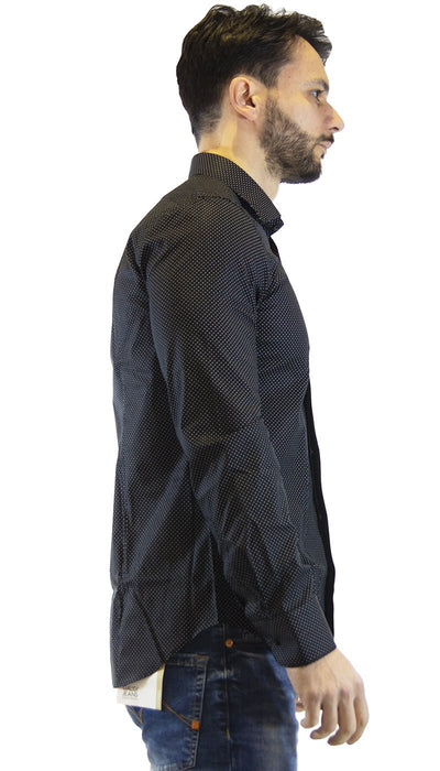 Manuel Ritz Camicia uomo nera a pois. 3030E651_213228 Camicia e gilet - Boutique Luisa Trendy