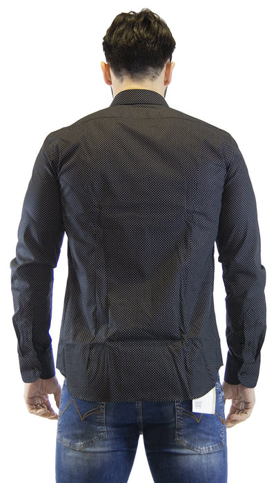 Manuel Ritz Camicia uomo nera a pois. 3030E651_213228 Camicia e gilet - Boutique Luisa Trendy