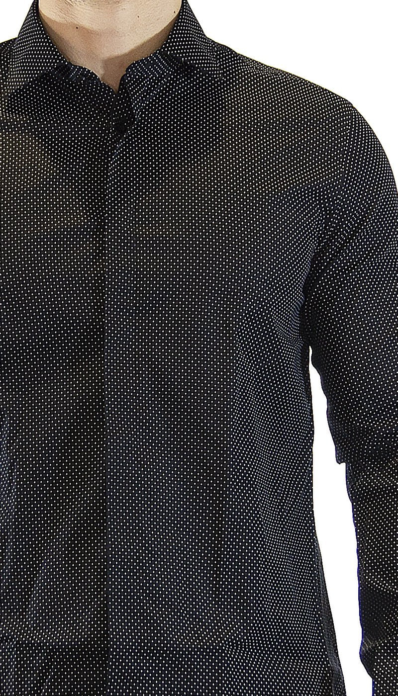 Manuel Ritz Camicia uomo nera a pois. 3030E651_213228 Camicia e gilet - Boutique Luisa Trendy