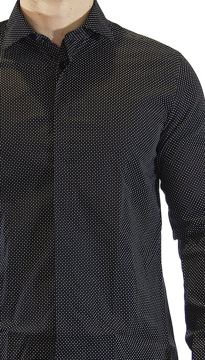 Manuel Ritz Camicia uomo nera a pois. 3030E651_213228 Camicia e gilet - Boutique Luisa Trendy
