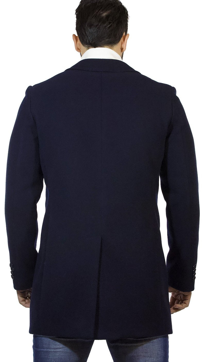 Manuel Ritz Cappotto uomo blu in lana Capispalla Uomo - Boutique Luisa Trendy