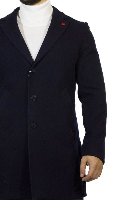Manuel Ritz Cappotto uomo blu in lana Capispalla Uomo - Boutique Luisa Trendy