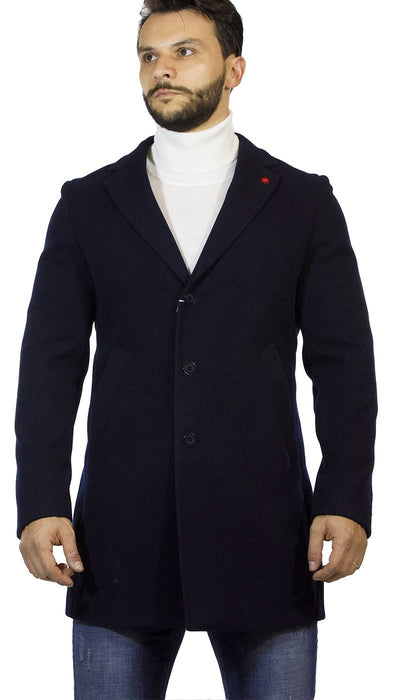 Manuel Ritz Cappotto uomo blu in lana Capispalla Uomo - Boutique Luisa Trendy