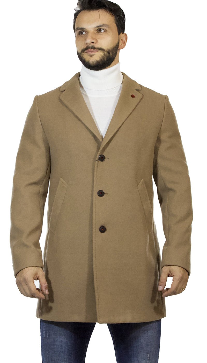 Manuel Ritz Cappotto uomo cammello in lana Capispalla Uomo - Boutique Luisa Trendy