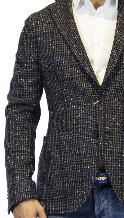 Manuel Ritz Giacca uomo in misto lana blu fantasia tweed Abiti e giacche - Boutique Luisa Trendy