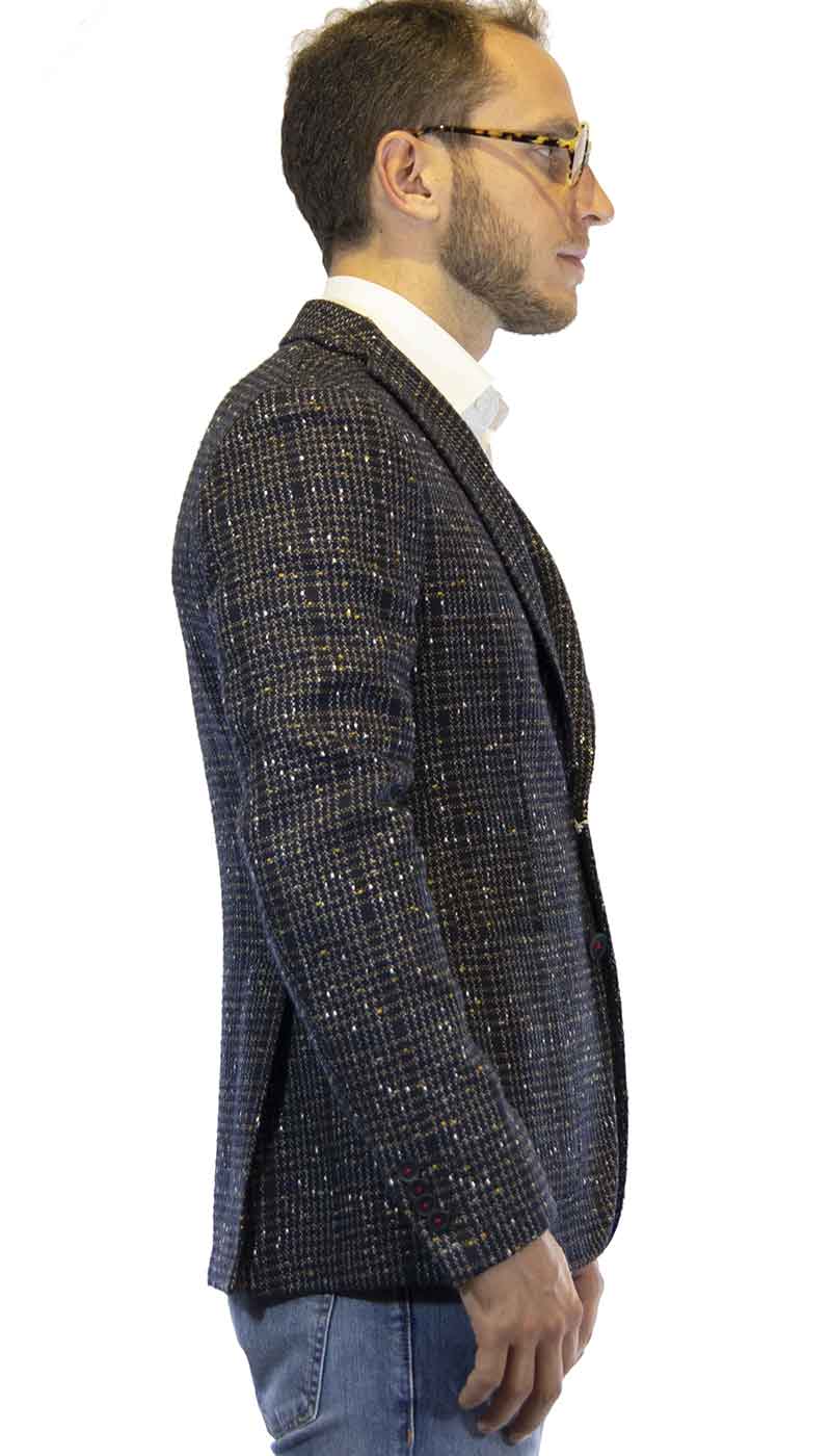 Manuel Ritz Giacca uomo in misto lana blu fantasia tweed Abiti e giacche - Boutique Luisa Trendy
