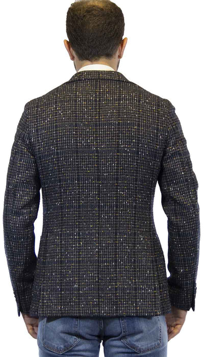 Manuel Ritz Giacca uomo in misto lana blu fantasia tweed Abiti e giacche - Boutique Luisa Trendy