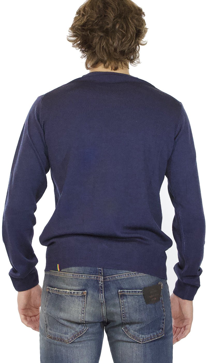 Manuel Ritz Maglia uomo girocollo in lana blu Maglie e cardigan uomo - Boutique Luisa Trendy