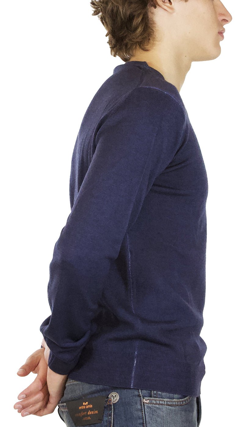 Manuel Ritz Maglia uomo girocollo in lana blu Maglie e cardigan uomo - Boutique Luisa Trendy