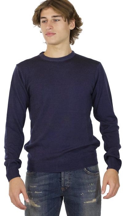 Manuel Ritz Maglia uomo girocollo in lana blu Maglie e cardigan uomo - Boutique Luisa Trendy