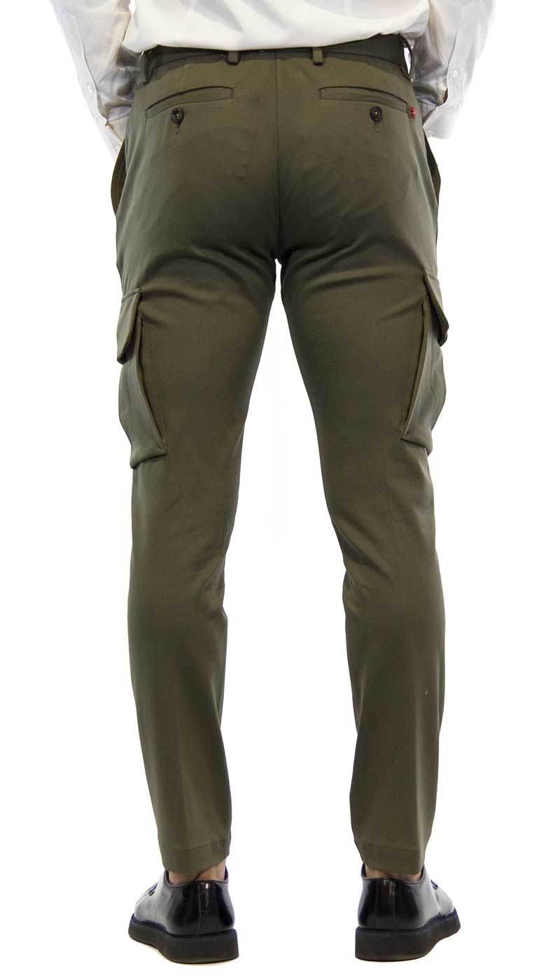 Manuel Ritz Pantalone uomo verde in punto milano con tasconi Pantaloni Uomo - Boutique Luisa Trendy