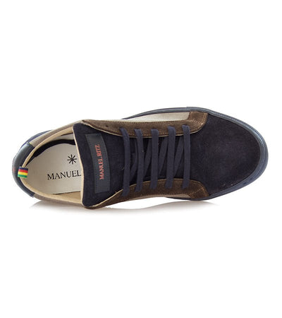 Manuel Ritz Sneakers uomo in camoscio bicolore blu e grigia Scarpe - Boutique Luisa Trendy