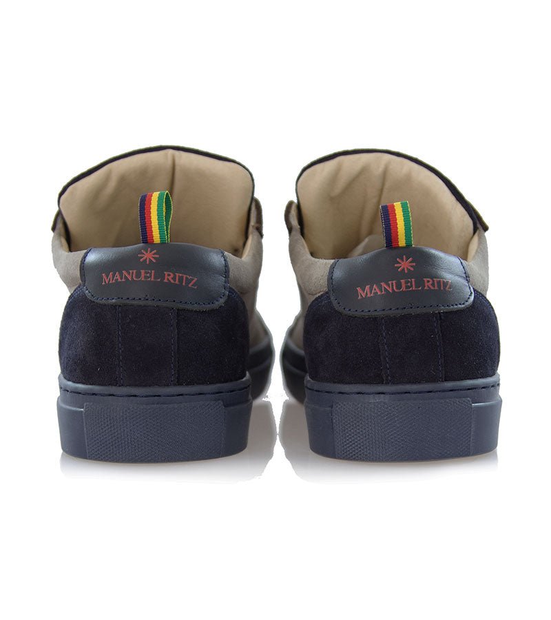 Manuel Ritz Sneakers uomo in camoscio bicolore blu e grigia Scarpe - Boutique Luisa Trendy