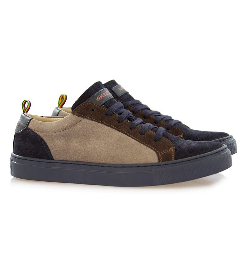 Manuel Ritz Sneakers uomo in camoscio bicolore blu e grigia Scarpe - Boutique Luisa Trendy