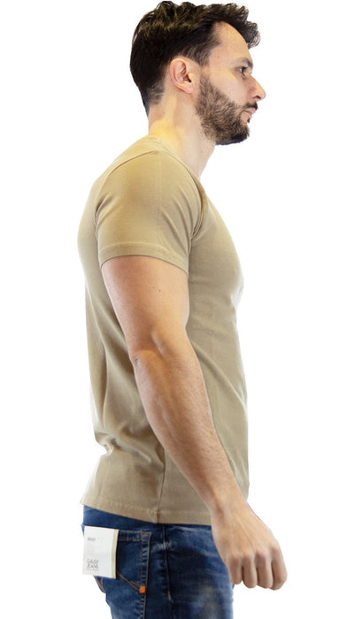Manuel Ritz T-shirt beige in piquet tinto capo. 3032M561T_213304 T-shirt e Polo - Boutique Luisa Trendy